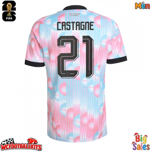 Belgium Timothy Castagne #21 Replica Away Stadium Shirt World Cup 2026 Short Sleeve